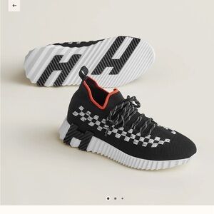 Hermes NIB Flex Slip On Sneaker in Black Size 37